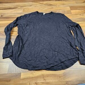 Zella Thumbhole Long Sleeve Top Black M Slub Knit Athleisure